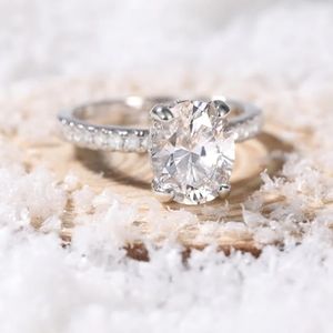 Eamt oval cut cubic Zirconia Engagement Ring siempre 9